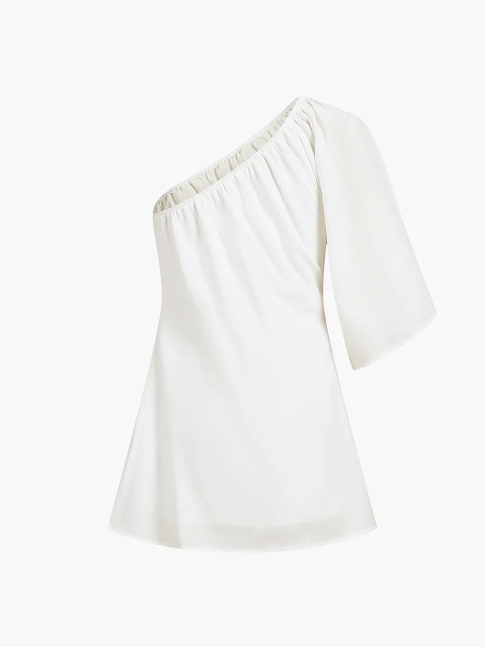 Commense Aegean Cotton Linen One Sleeve Short Dress - Picture 4 of 5